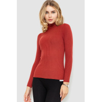 Стильный женский гольф в рубчик, цвет темно-коралловый, 204R001