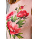 Коротка лляна сукня, з квітами Півонії, колір Персиковий, 172R018-1