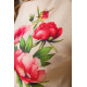 Короткое льняное платье, с цветами Пионы, цвет Бежевый, 172R018-1