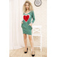 Свободное женское платье, с сердцем, цвет Зеленый, 167R2-3