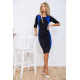 Пряма сукня середньої довжини, чорно-синього кольору, 167R155-1