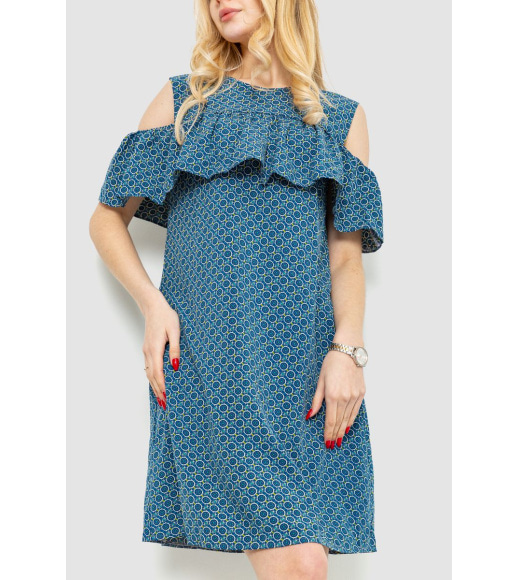 Платье с принтом, цвет сине-зеленый, 230R24-3
