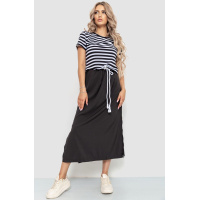 Платье в полоску прямого кроя, цвет черно-белый, 102R336