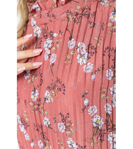 Платье свободного кроя с цветочным принтом, цвет сливовый, 204R201
