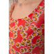 Летнее платье, кораллового цвета в цветочный принт, 167R304-10
