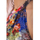 Летнее платье, синего цвета с цветочным принтом, 167R064-5