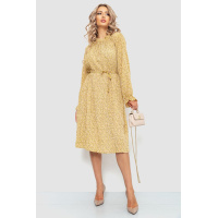 Платье свободного кроя шифоновое, цвет горчичный, 204R701