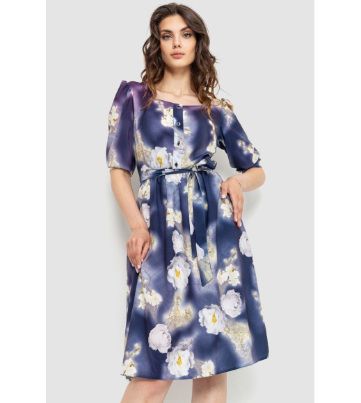 Платье с поясом, цвет разноцветный, 230R039-2