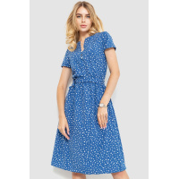 Платье в горох, цвет сине-белый, 230R006-23