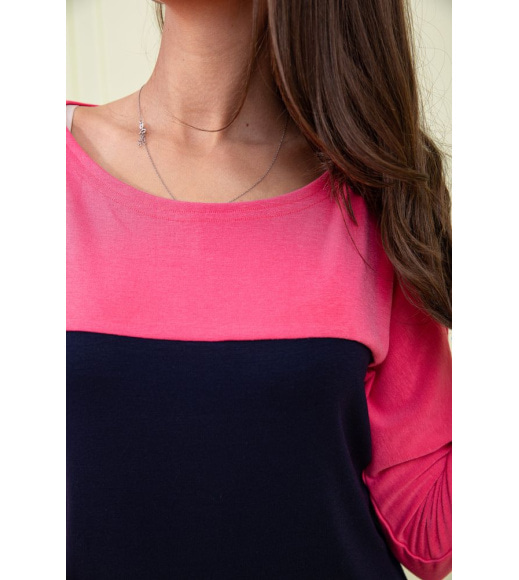 Повсякденна сукня міді, синьо-рожевого кольору, 167R079-1