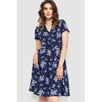 Платьес поясом, цвет темно-синий, 230R032-5