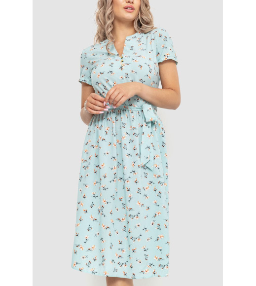 Сукня з квітковим принтом, колір світло-м'ятний, 230R006-22
