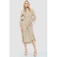 Платье с цветочным принтом, цвет молочно-коричневый, 204R929