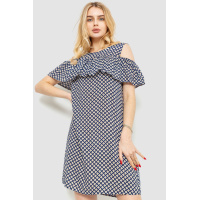 Платье с принтом, цвет сине-бежевый, 230R24-3