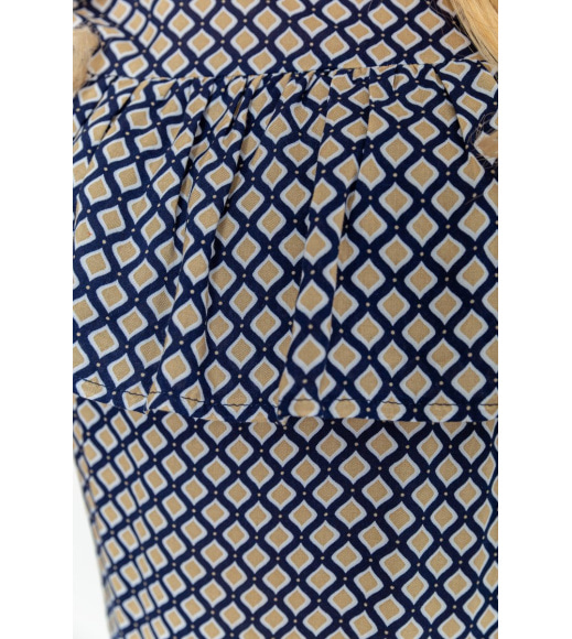 Платье с принтом, цвет сине-бежевый, 230R24-3