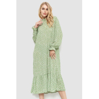 Платье свободного кроя с цветочным принтом, цвет оливковый, 204R201