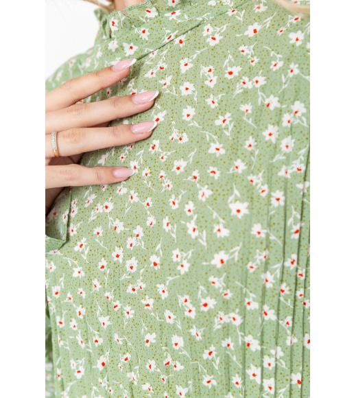 Платье свободного кроя с цветочным принтом, цвет оливковый, 204R201