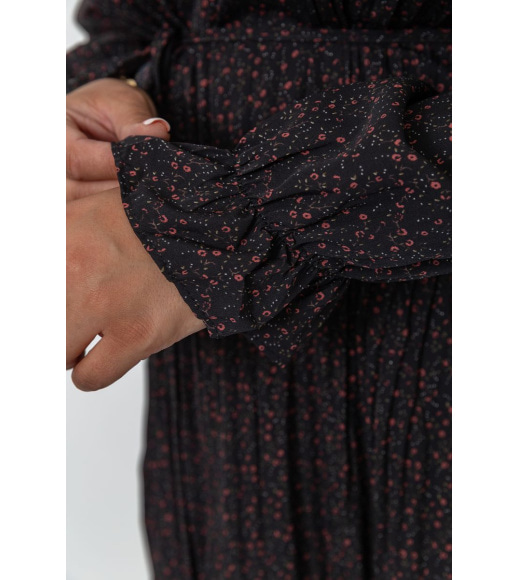 Платье шифоновое свободного кроя, цвет черно-красный, 204R701-1