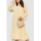 Платье шифоновое с принтом, цвет молочно-горчичный, 204R201-1