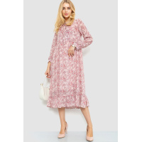 Платье шифоновое на подкладке, цвет розовый, 214R9002