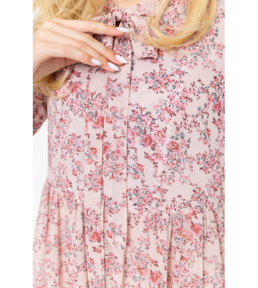 Сукня шифонова на підкладці, колір рожевий, 214R9002