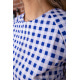 Летнее платье, в бело-синюю клетку с карманами, 167R108-10