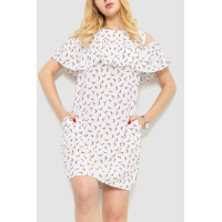 Платье с принтом, цвет бело-коричневый, 230R24-2