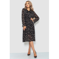 Платье шифоновое свободного кроя, цвет черный, 204R721