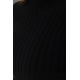 Стильний жіночий гольф у рубчик, колір чорний, 221R8868-1