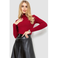 Гольф женский в рубчик, цвет бордовый, 204R047