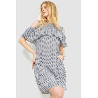 Платье с принтом, цвет молочно-синий, 230R24-3