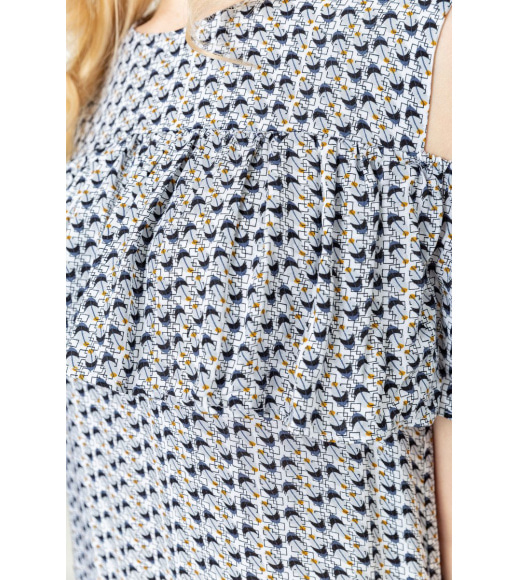 Платье с принтом, цвет молочно-синий, 230R24-3