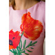 Короткое платье из льна с цветами Маки цвет Розовый 172R019-1