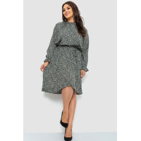 Платье шифоновое свободного кроя, цвет черно-зеленый, 204R701-1