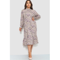 Платье шифоновое с принтом, цвет мокко, 204R201-1