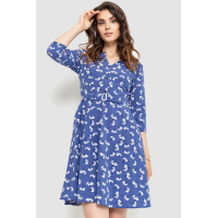 Платье софт с поясом, цвет джинс, 230R032-3