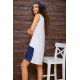 Летнее платье без рукавов, бело-синего цвета с принтом, 167R051