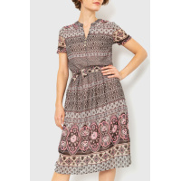 Платье разноцветоное, цвет коричневый, 230R006-13