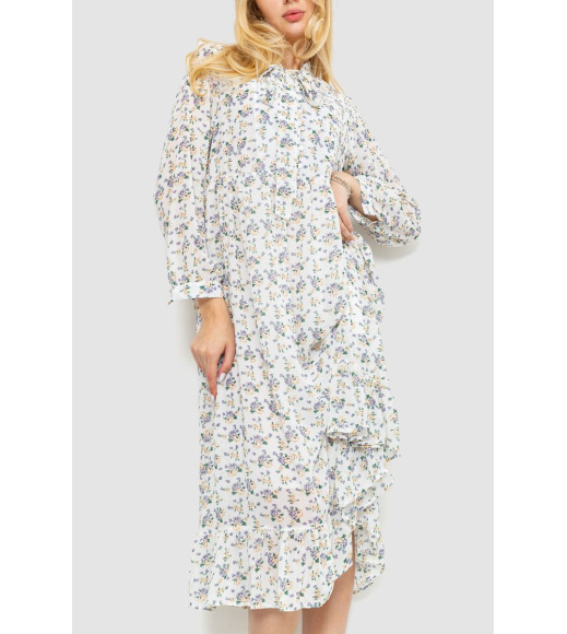 Платье шифоновое на подкладке, цвет молочно-сиреневый, 214R9002