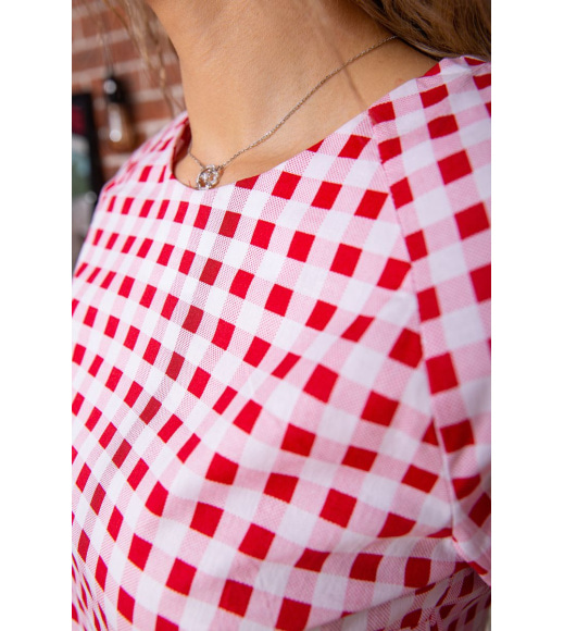 Літня сукня, в червоно-білу клітку з кишенями, 167R108-10