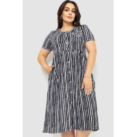 Платье женское на пуговицах, цвет черно-белый, 219RT-7013