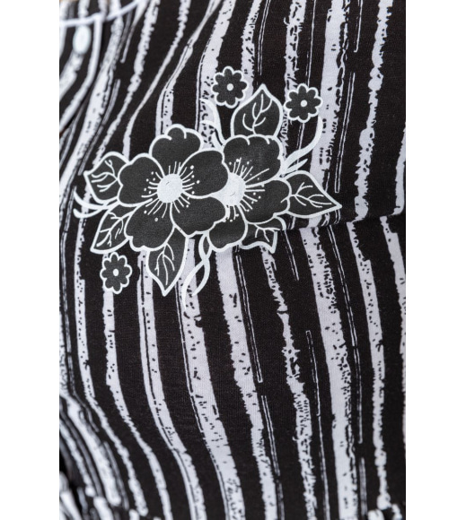 Платье женское на пуговицах, цвет черно-белый, 219RT-7013