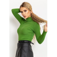 Стильный женский гольф в рубчик, цвет зеленый, 204R001