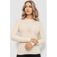 Гольф женский в рубчик, цвет светло-бежевый, 204R053