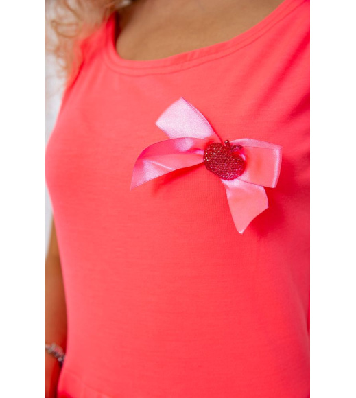 Летнее мини-платье, с баской розового цвета, 167R212