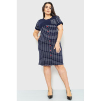 Платье в клетку повседневное, цвет темно-синий, 231R6418