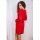 Мини-платье с V-образным вырезом, красного цвета, 167R050-2