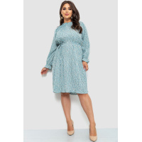 Платье шифоновое свободного кроя, цвет светло-бирюзовый, 204R701-1