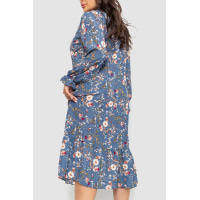 Сукня шифонова з принтом, колір джинс, 204R201-1