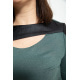 Короткое платье с рукавом 3/4, и вставками из кожзама, цвет Зеленый, 102R082